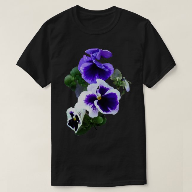 Camiseta Tres pansitas moradas en fila (Diseño del anverso)