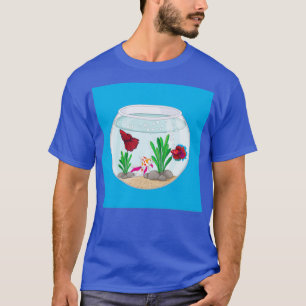 Camiseta tres peces betta en el acuario
