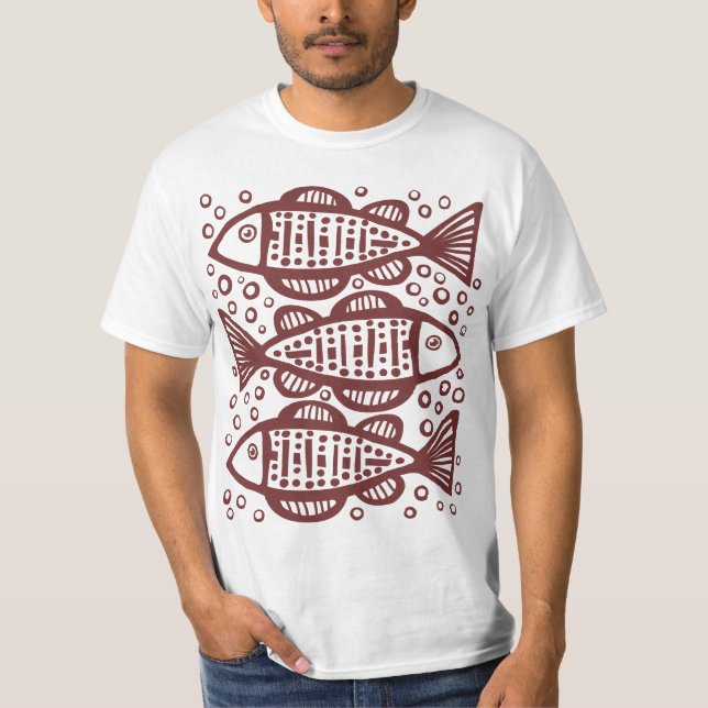 Camiseta Tres peces - Marrón oscuro (Anverso)