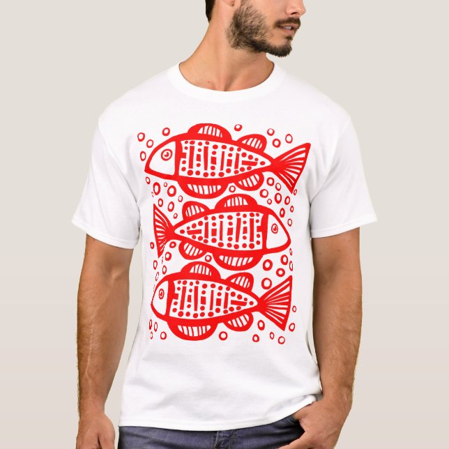 Camiseta Tres peces - Rojo (Anverso)