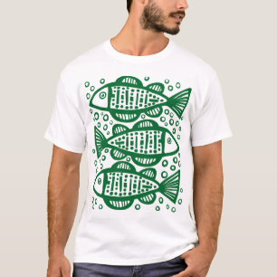 Camiseta Tres Peces - Verde Bosque