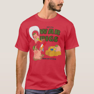 Camiseta Tres pequeños cerdos de guerra haciendo la guerra