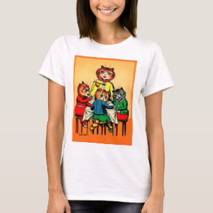 Camiseta Tres pequeños gatitos y madre, Louis Wain
