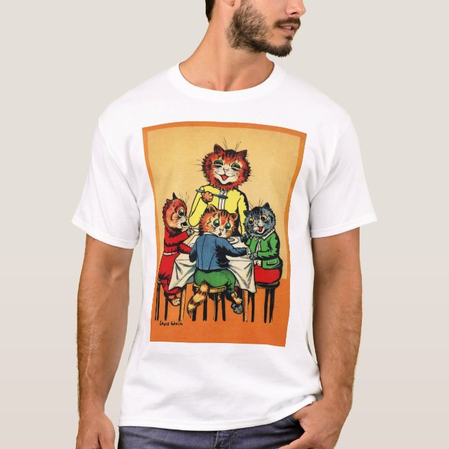 Camiseta Tres pequeños gatitos y madre, Louis Wain (Anverso)