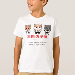 Camiseta Tres Pequeños Kitts Ninja
