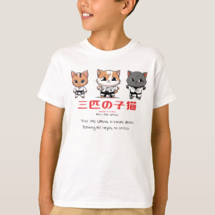 Camiseta Tres Pequeños Kitts Ninja