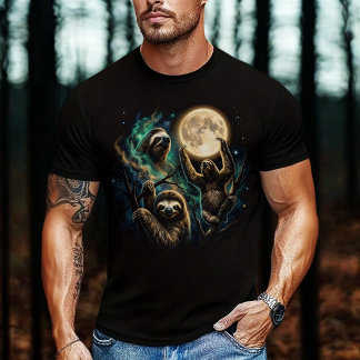 Camiseta Tres perezosos reaccionando a la luna