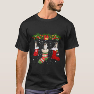 Camiseta Tres Perros Australianos En Navidades De Luto Sant