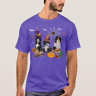 Camiseta Tres Perros Bernedoodle Brujas Halloween Mummy Sca