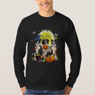 Camiseta Tres perros Border Collie Bruja Momia Espantosa Ha