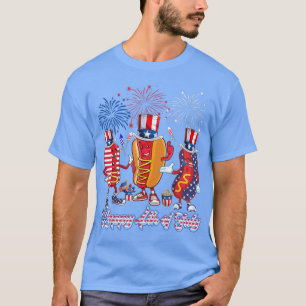 Camiseta Tres Perros Calientes De Cute Blanco Rojo Y Perro 