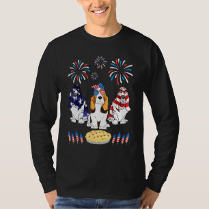 Camiseta Tres Perros De Colón De Basset Bailan Cañón De Fue
