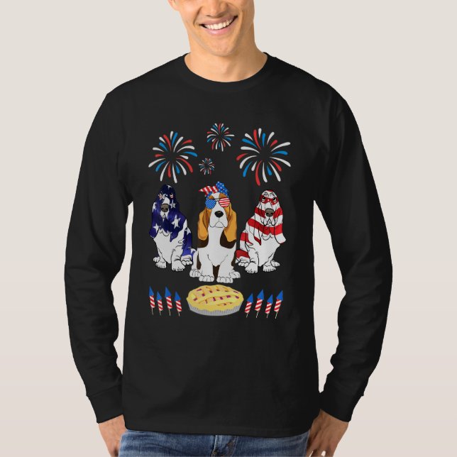 Camiseta Tres Perros De Colón De Basset Bailan Cañón De Fue (Anverso)