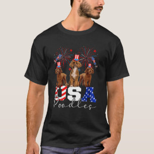 Camiseta Tres Perros De Ee.Uu. Usando Bandera Americana Gor