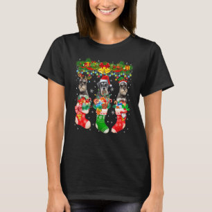 Camiseta Tres Perros De Elf Schnauzer Reindeer En Christm