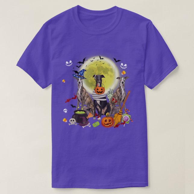 Camiseta Tres perros de Greyhound Dogs Witch Scary Mami Hal (Diseño del anverso)