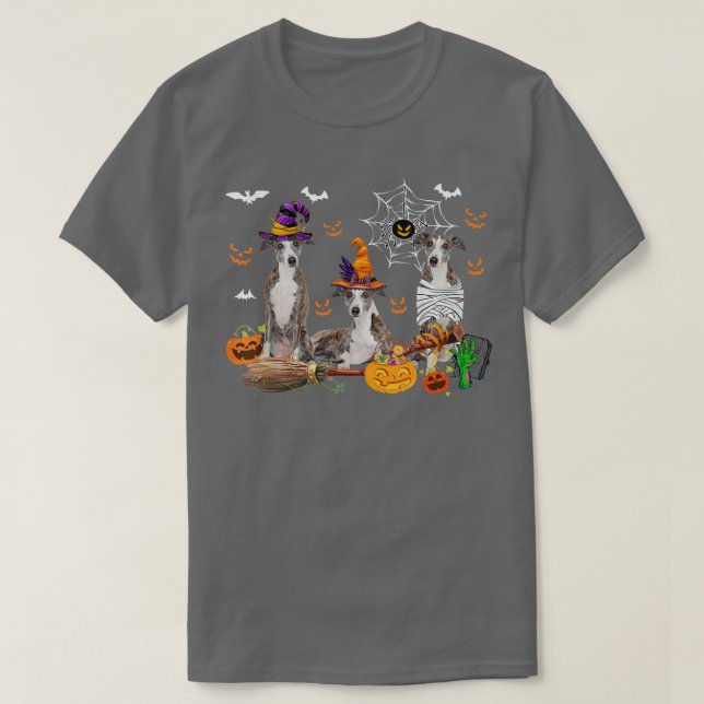 Camiseta Tres perros de marionetas Perros Brujas Halloween  (Diseño del anverso)