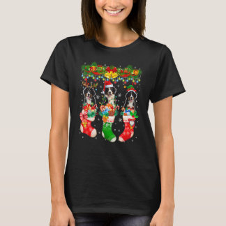 Camiseta Tres Perros De Montaña De Santa Reindeer Elf Berne