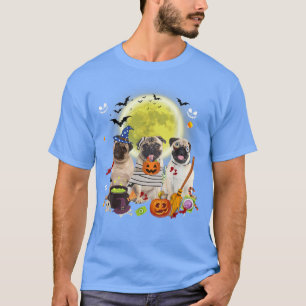 Camiseta Tres perros de peluca asustan a mamá Halloween