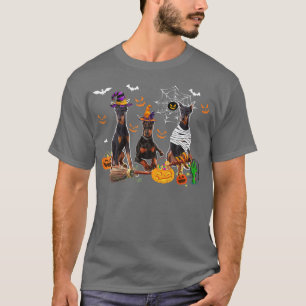 Camiseta Tres perros Dobermann Perros Brujas Halloween Mumm