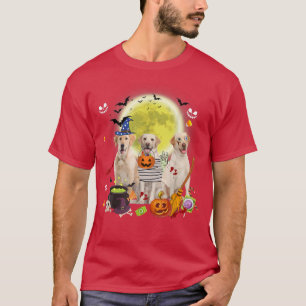 Camiseta Tres perros labradores asustan a mamá Halloween 