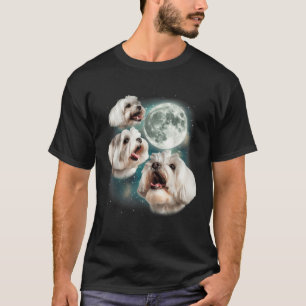 Camiseta Tres perros malteses lunares 3 adorables perros au