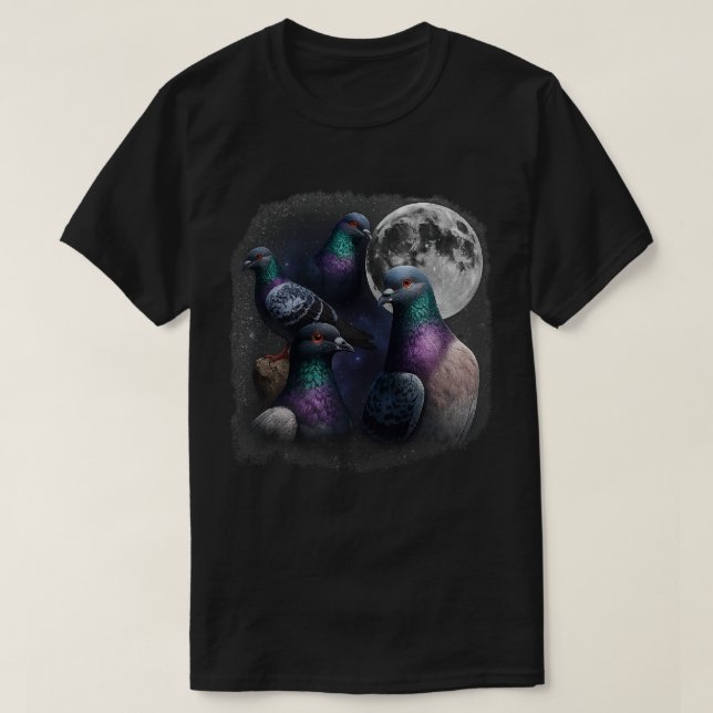 Camiseta Tres pichones retro vintage (Diseño del anverso)