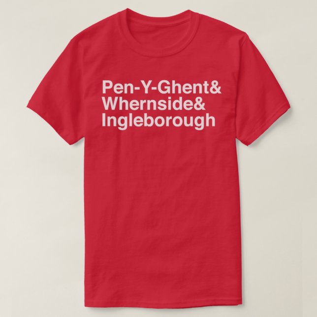 Camiseta Tres picos PenYent y Whernside e Ingleborou (Diseño del anverso)