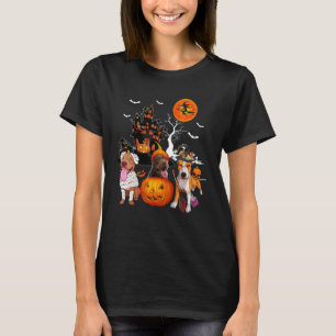 Camiseta Tres Pit Bulls Halloween Momia Bruja Asustadiza Co