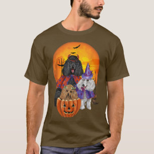 Camiseta Tres Poodles Halloween Mummy Scary Con Calabazas