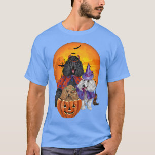 Camiseta Tres Poodles Halloween Mummy Scary Con Calabazas 