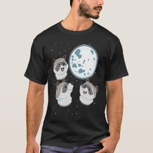 Camiseta Tres Raccoon Moon 3 Racconones Amortiguando En La 