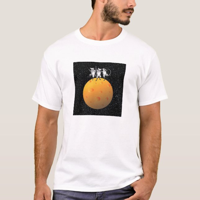 CAMISETA ¡TRES RATONES CIEGOS Y LA LUNA HECHA DEL QUESO! ~ (Anverso)