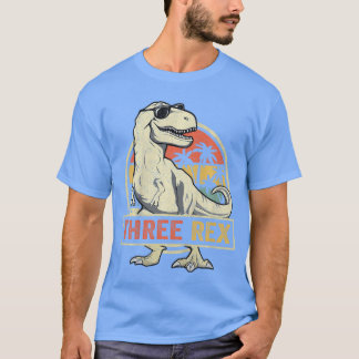 Camiseta Tres Re 3er Cumpleaños hird Dinosaurio 3 Años de e