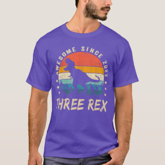 Camiseta Tres Re 3er Cumpleaños hird Dinosaurio 3 Años niña