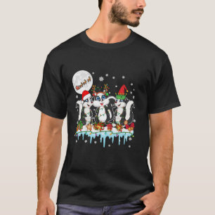 Camiseta Tres renos de Santa elfos zorrillos Navidad trineo