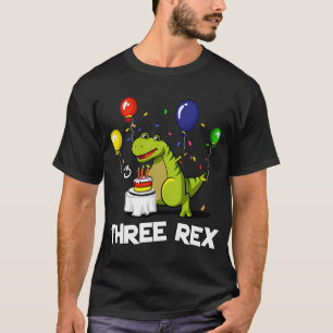 Camiseta Tres Rex Cumpleaños número 3 Dibujos Animados T-Re