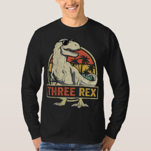 Camiseta Tres Rex tercer cumpleaños tercer dinosaurio de 3 