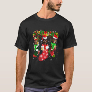 Camiseta Tres Rottweiler En Navidades De Pavo Cuelgan A San