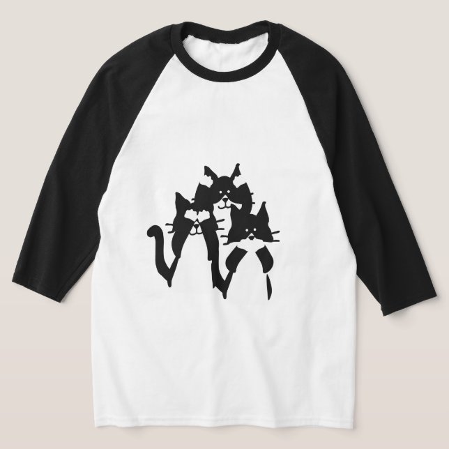 Camiseta Tres sabios gatitos en un grupo (Distribución)