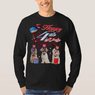 Camiseta Tres Shih Tzu Feliz 4 De Julio Hombres De La Bande