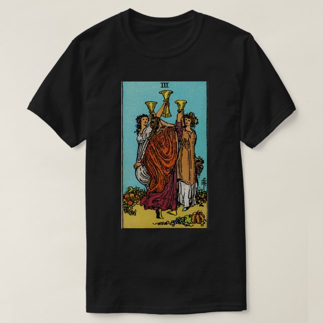 Camiseta Tres Tarot de Cups (Diseño del anverso)