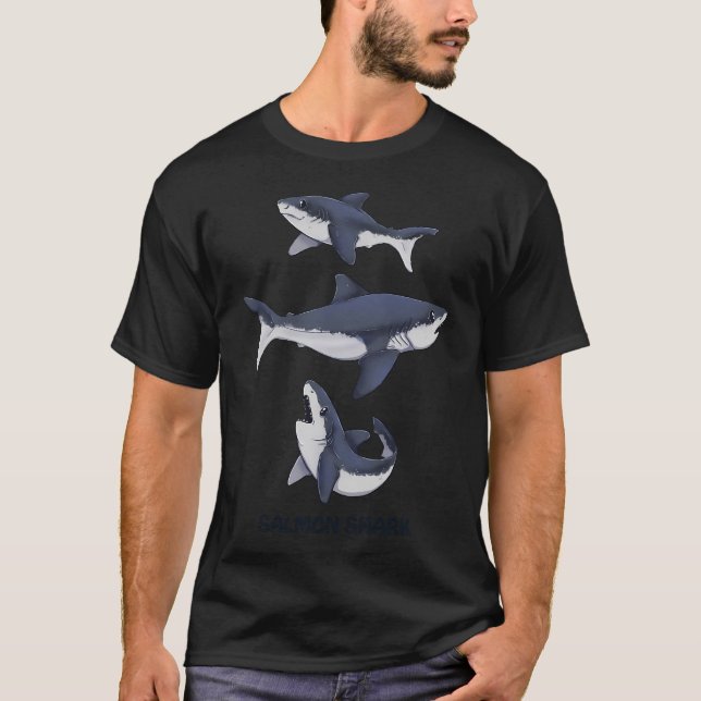 Camiseta Tres tiburones salmón lindos (Anverso)