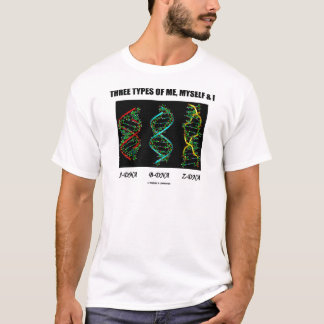 Camiseta Tres tipos de yo, yo y yo A-DNA B-DNA Z-DNA