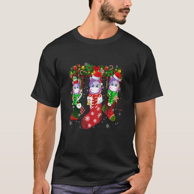 Camiseta Tres Unicornios En Sócrates Navidades De Santa Hat (Anverso)
