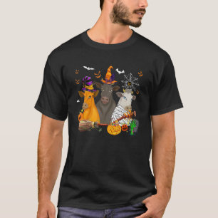 Camiseta Tres Vacas Halloween Momia Bruja Calabazas Espanto