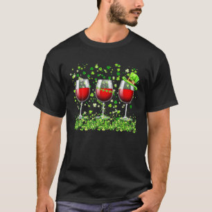 Camiseta Tres Vidrios Vino Clover Shamrock St Patrick Day