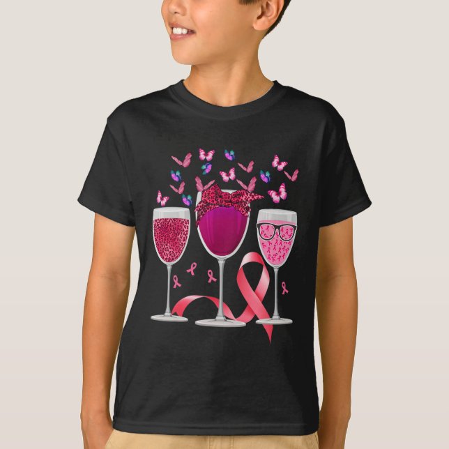 Camiseta Tres Vinos Vino Concienciación sobre el Cáncer de  (Anverso)
