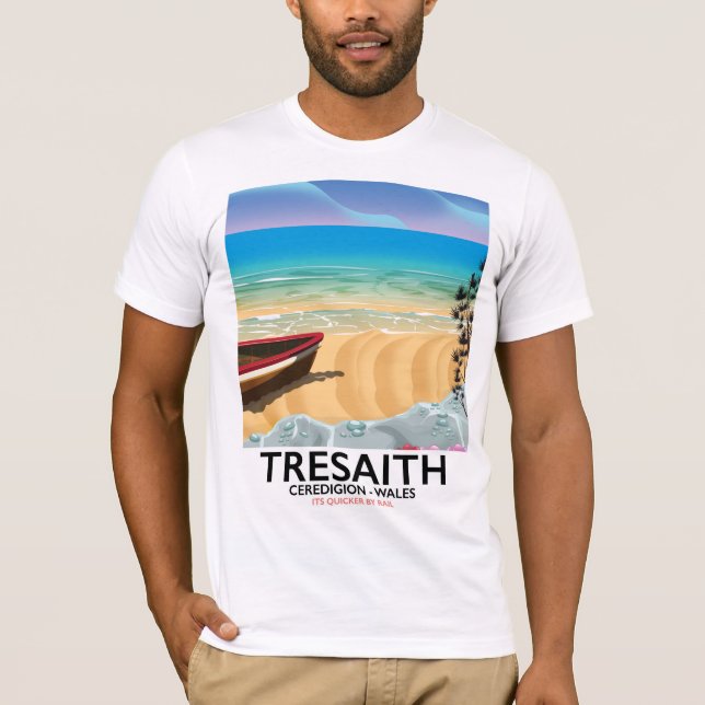 Camiseta Tresaith, Ceredigion beach Wales poster (Anverso)
