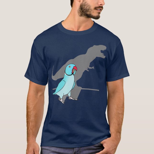 Camiseta Trex Blue Indian ringneck Mascota Birb memes Parro (Anverso)